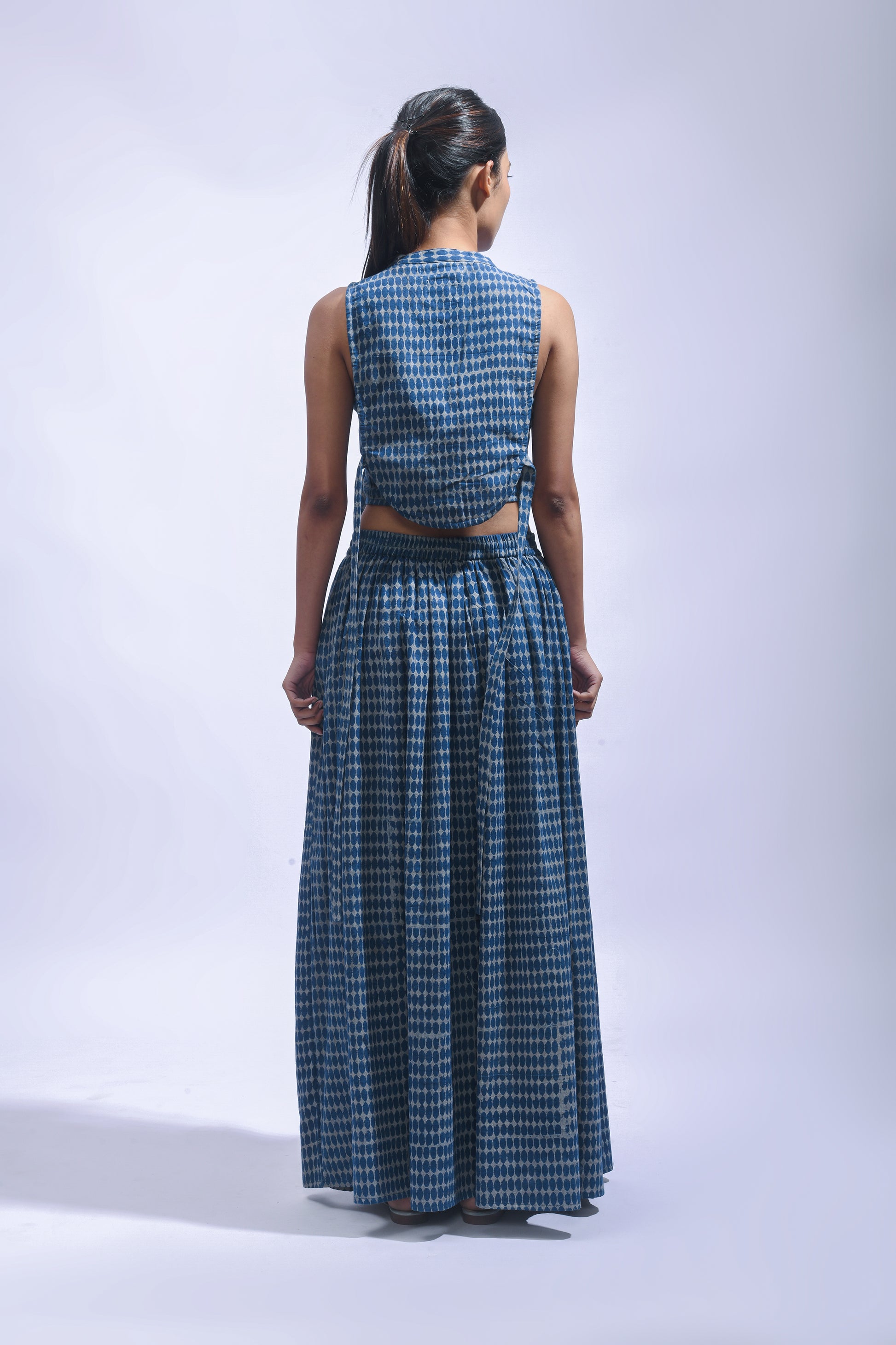 Indigo Cross Chambray Set