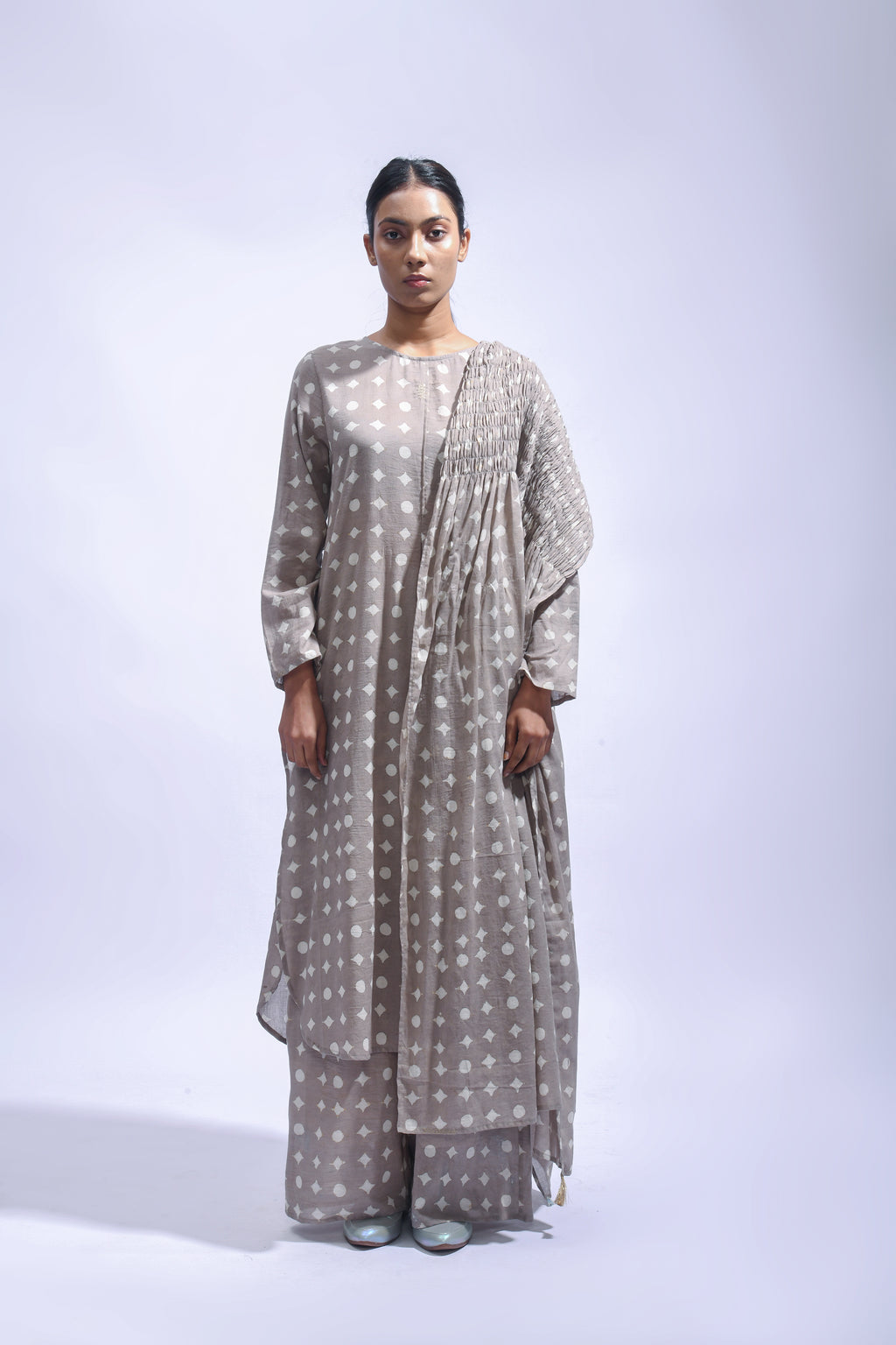 Mud Block Cotton Kurta Set-Kasis