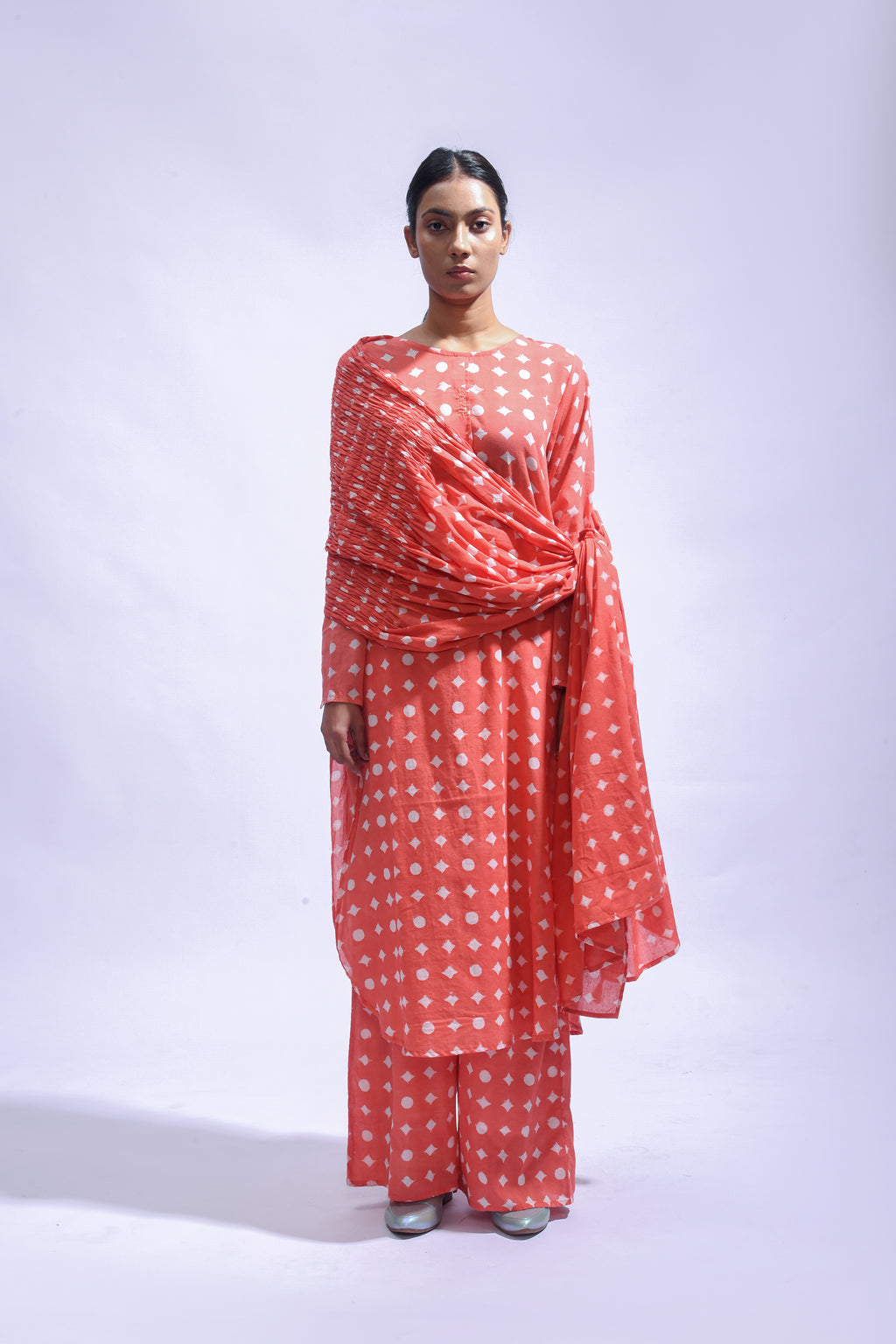 Blush Mud Block Cotton Kurta Set-Kasis