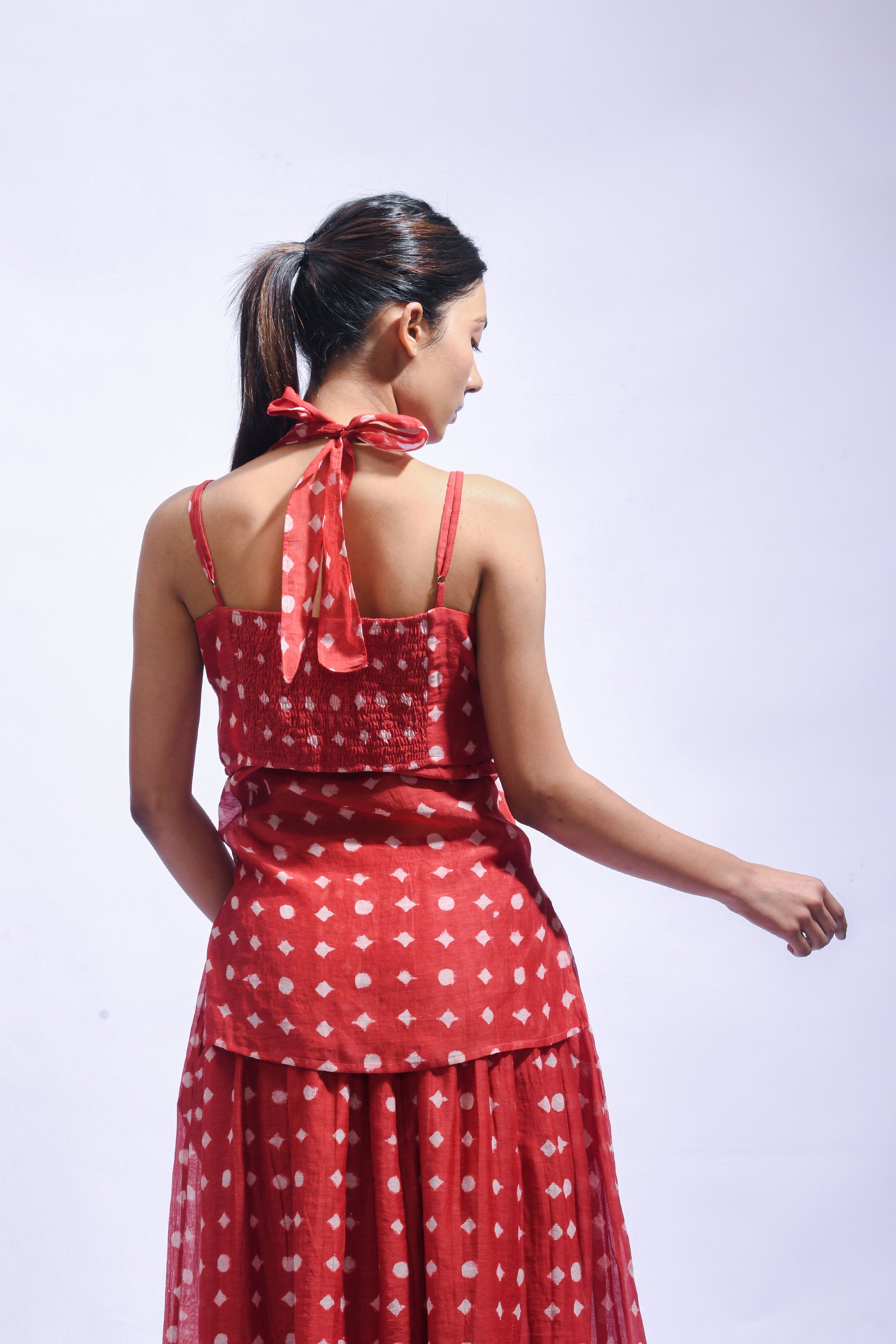 Crimson Mud Block Silk Set