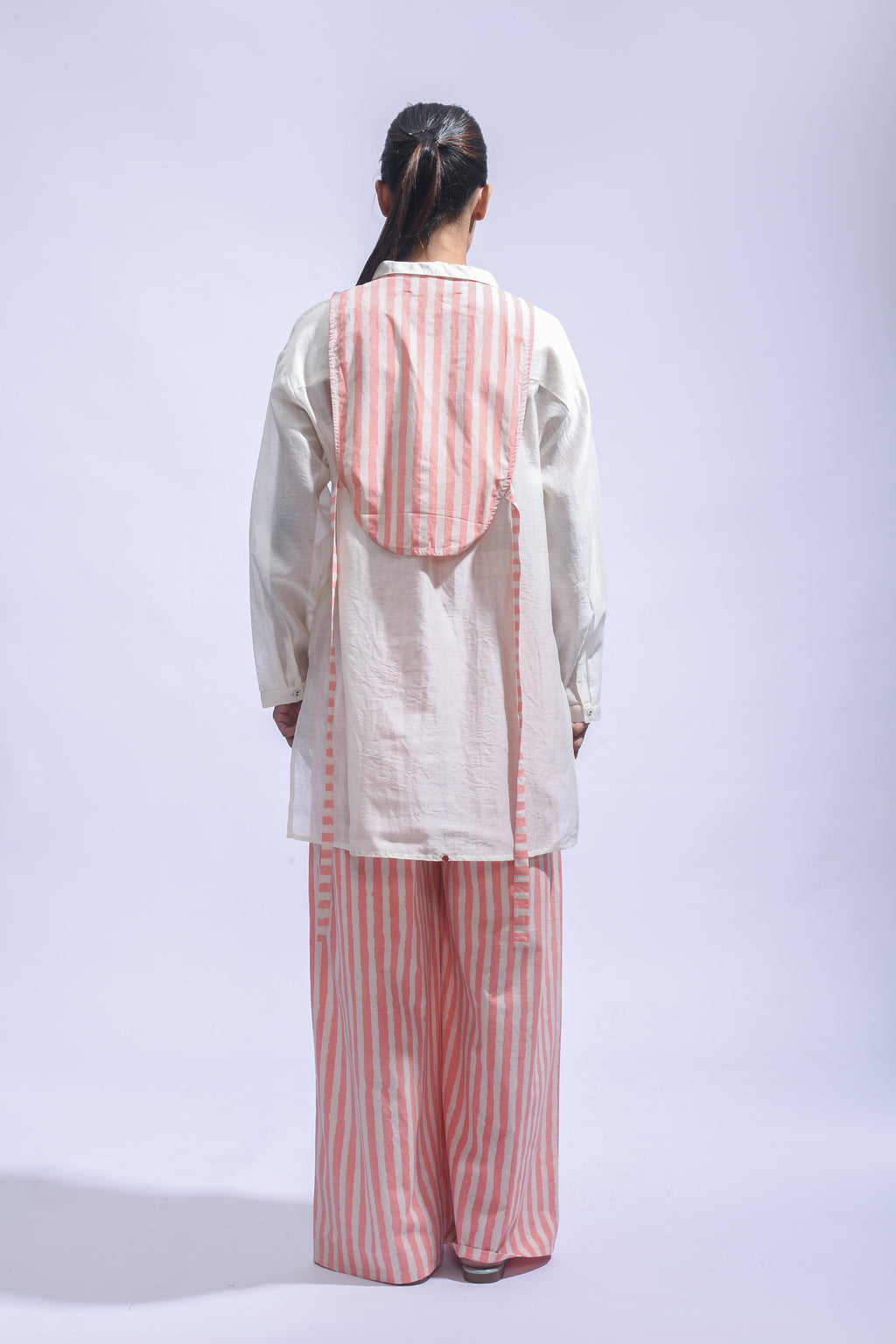 Blush  stripe Yoke Co-ord Set