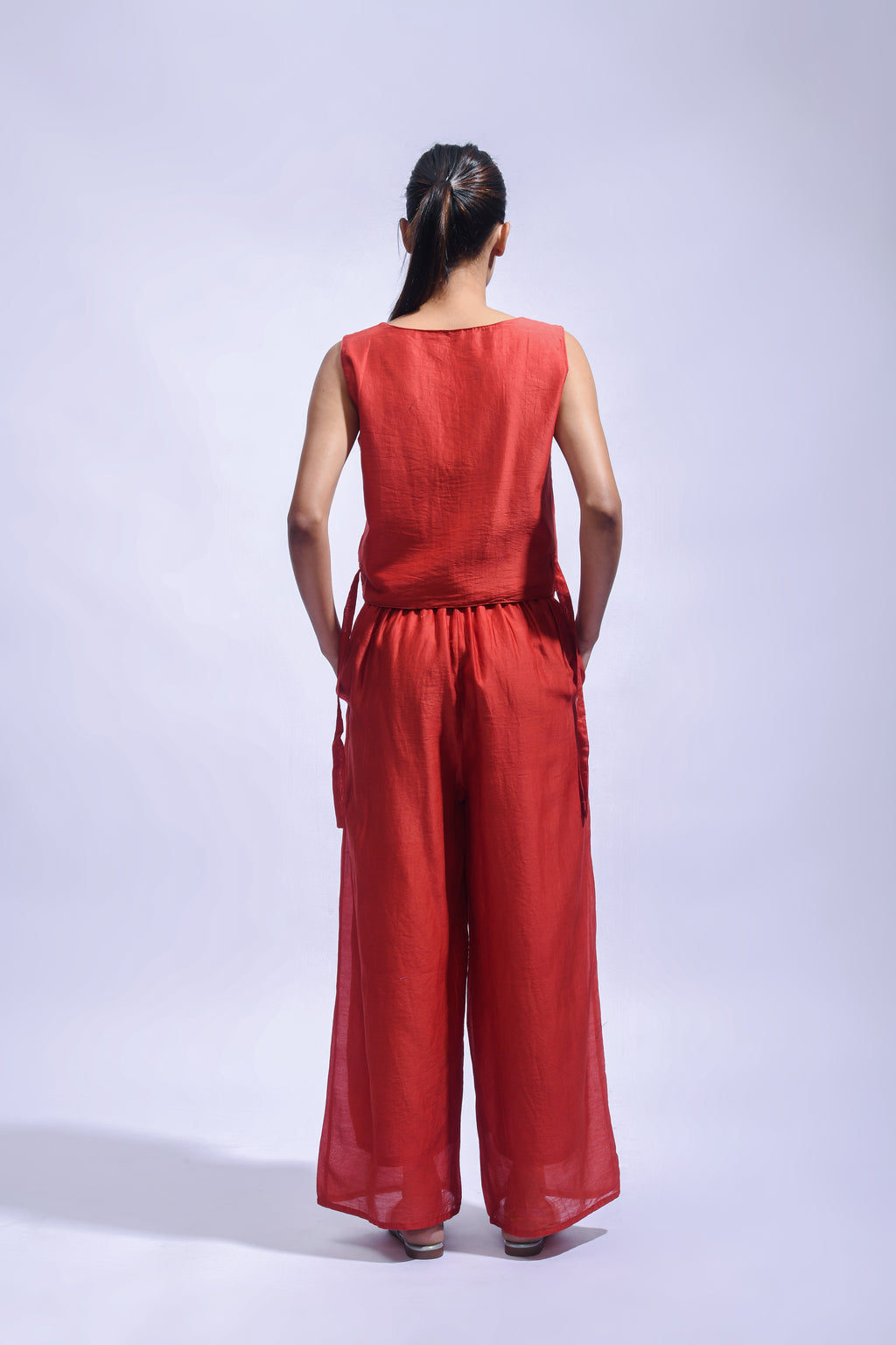 Crimson Cross Silk Set