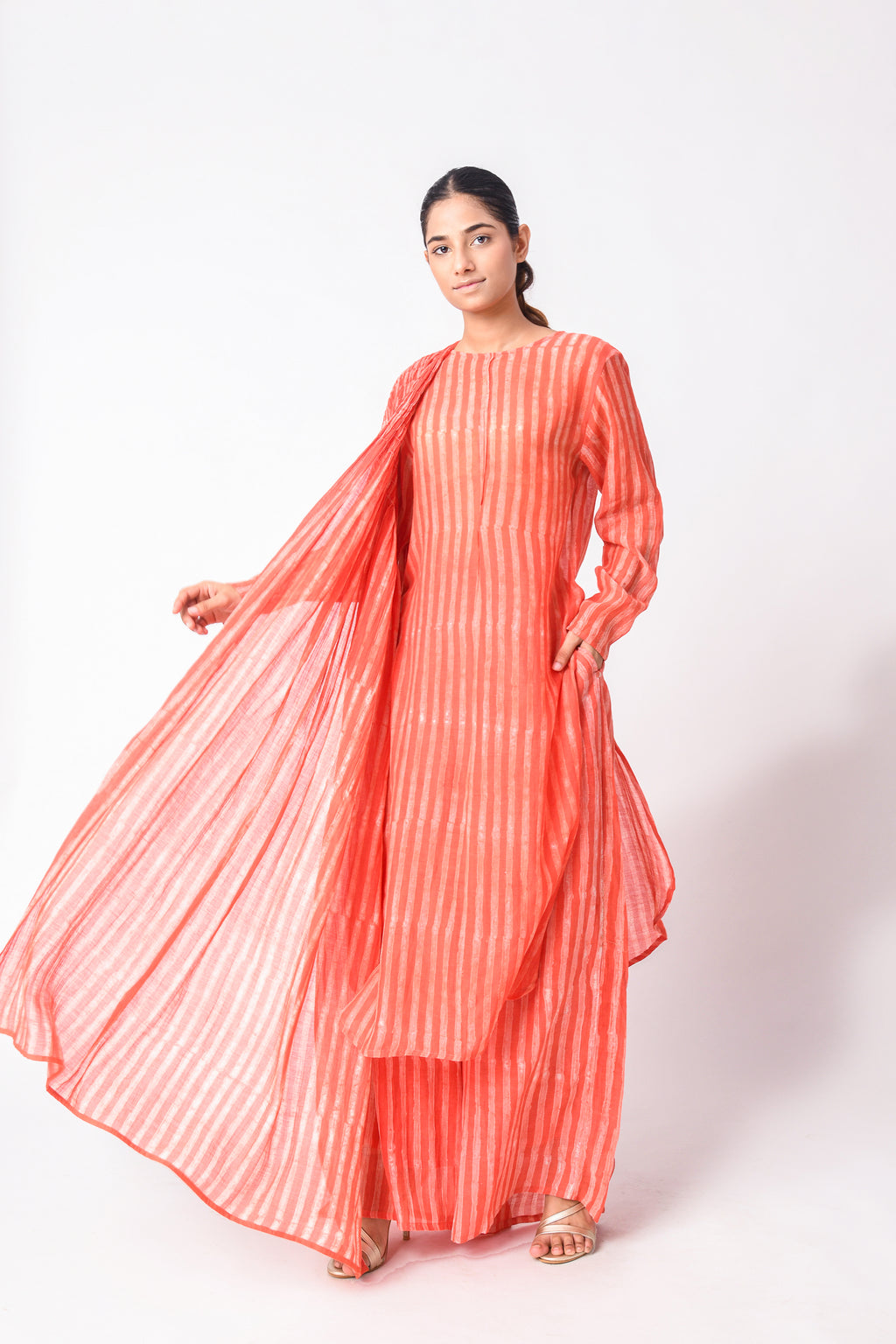 CORAL DUPATTA SET