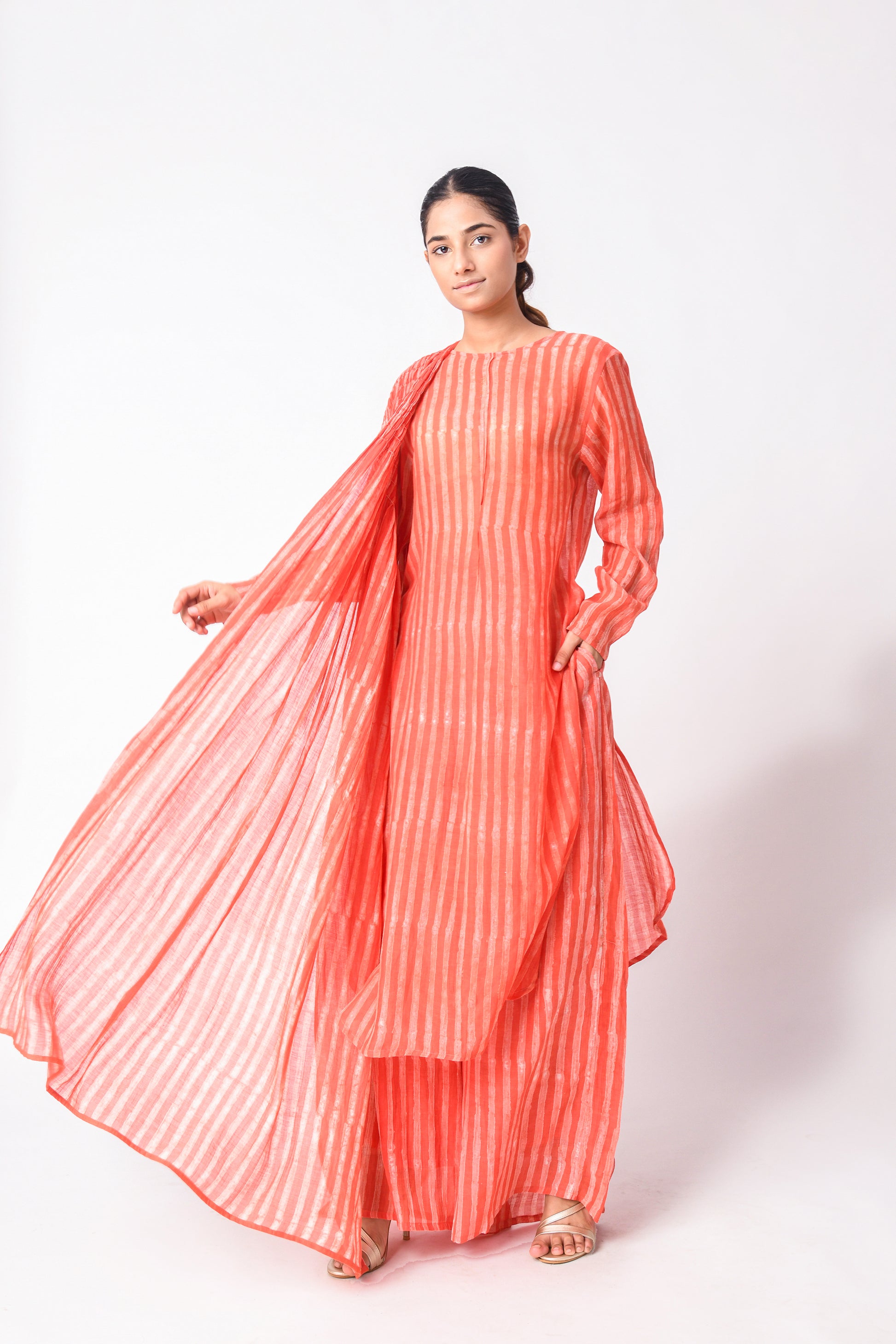 CORAL DUPATTA SET
