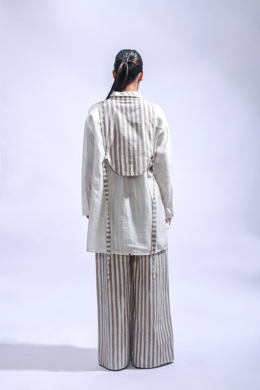 Ash stripe Yoke Co-ord Set