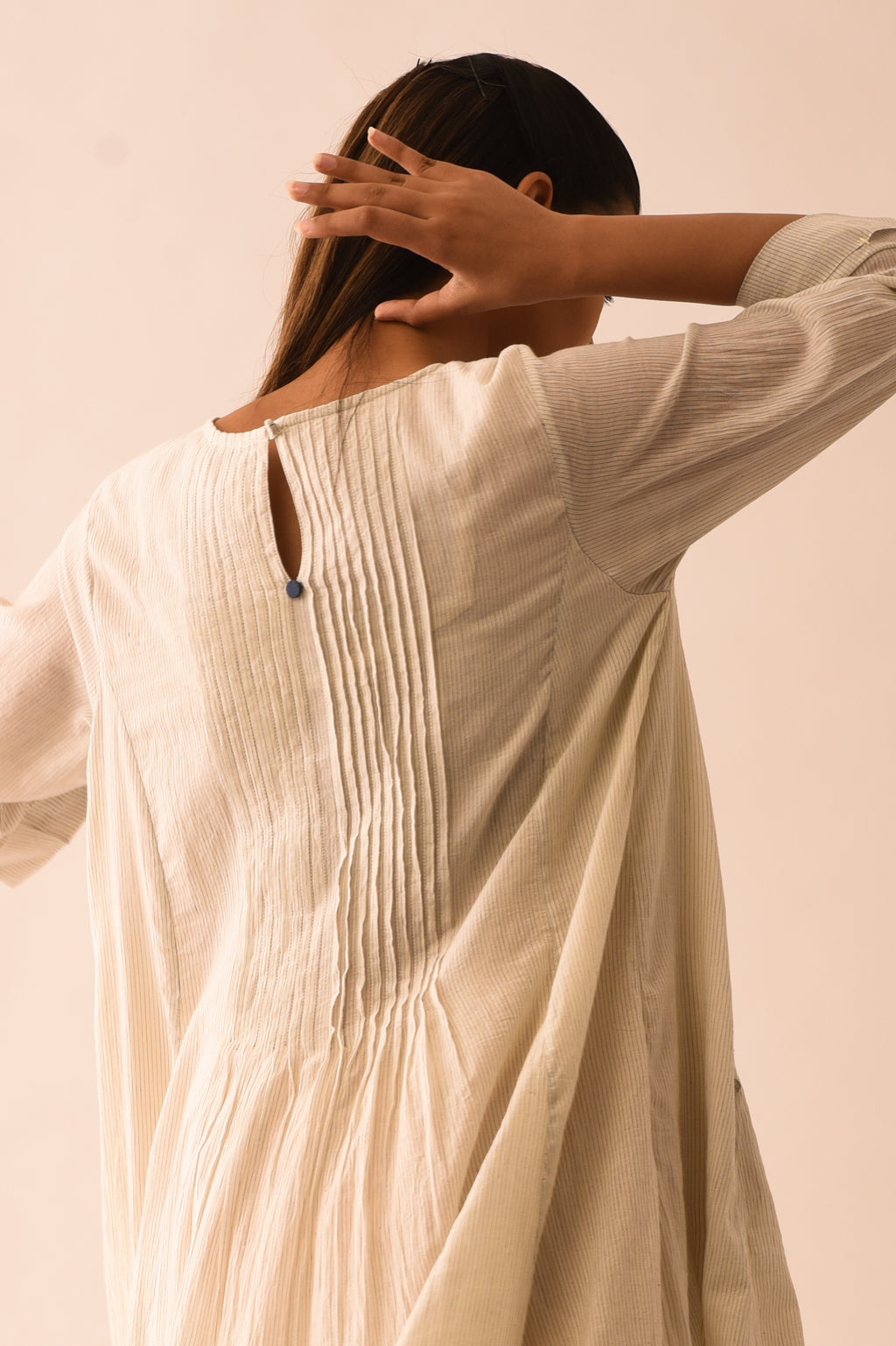 LONG STRIPE DRESS WITH LINING