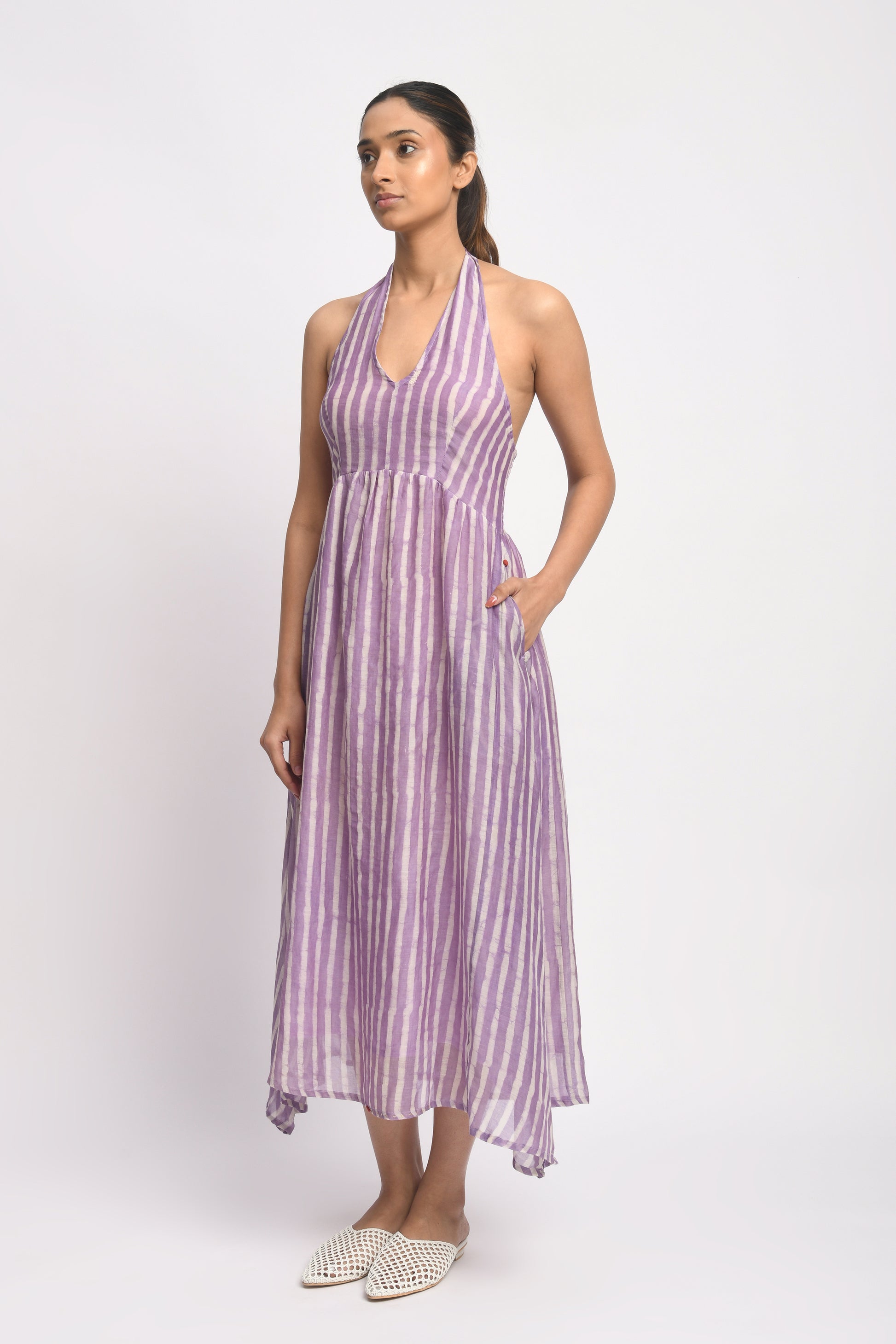 LILAC HALTER DRESS
