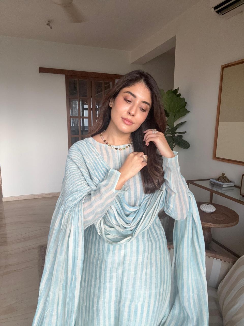 SKY DUPATTA SET