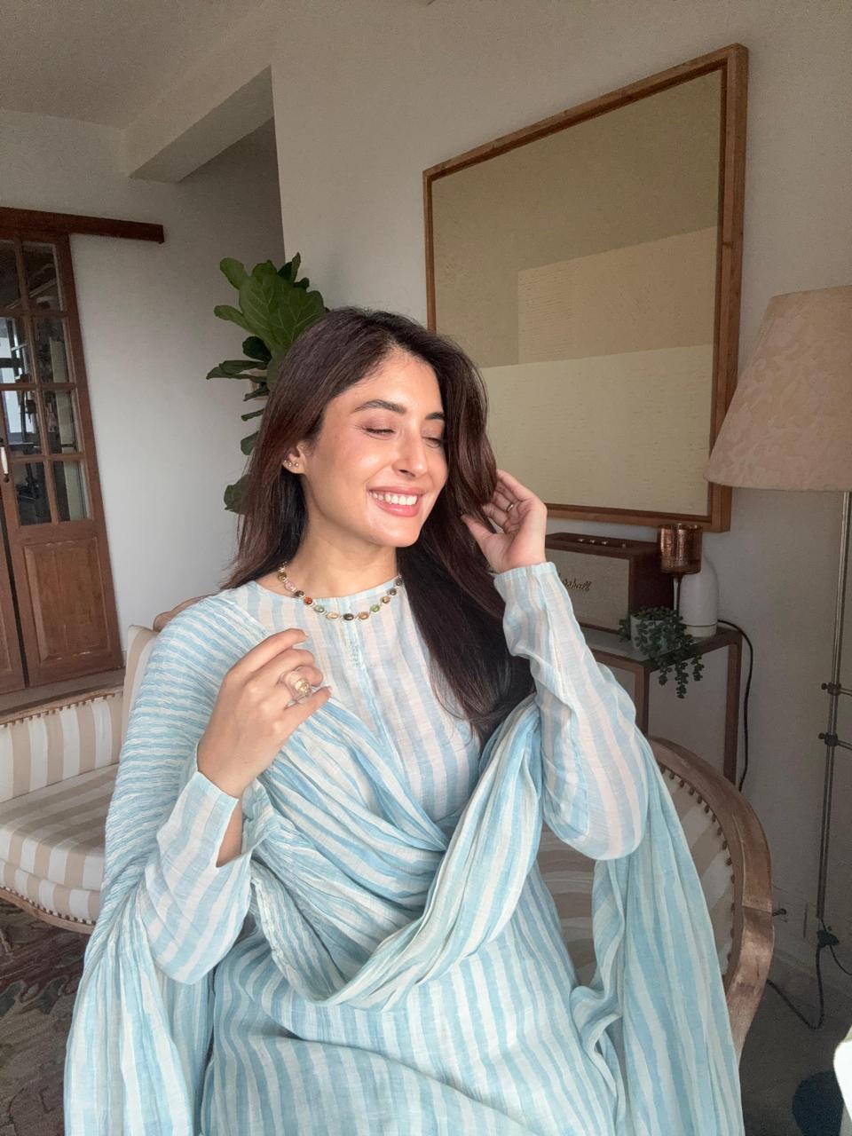 SKY DUPATTA SET